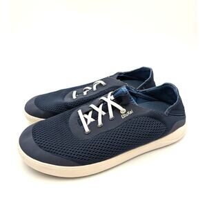OluKai Moku Pae Sneaker Shoes Men's Trench Blue/Off White Size US8.5 EU41.5